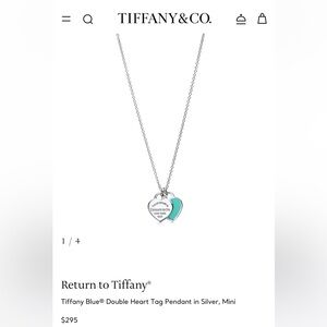 Tiffany & Co. Silver Heart Necklace with Tiffany Blue Accent